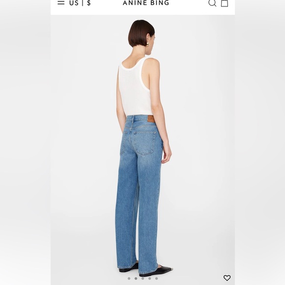 🏷️ANINE BING GAVIN LONG JEAN - ATLANTIC BLUE 30” - Picture 3 of 5